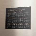 Modern Script Black Rose Gold 2024 Calendar Magnet<br><div class="desc">A trendy modern calligraphy script 2024 calendar fridge magnet with rose gold lettering on a black background. You can even add more text or images,  customize background color.</div>