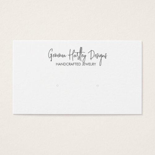 Modern Script Black White Jewlery Display Card