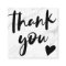 Modern script black white marble thank you
