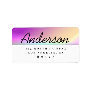 Modern Script Black & White Return Address Label