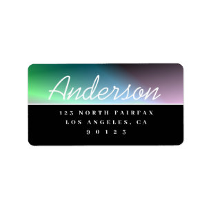 Modern Script Black & White Return Address Label
