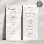 Modern Script Black White Wedding Program<br><div class="desc">Modern Script Black White Wedding Available digitally and printed. A modern typographical design in black and white for your wedding programs. The main header is in a stylish set script and the rest of the text you can easily personalize. You can change the text and background colors if you wish...</div>