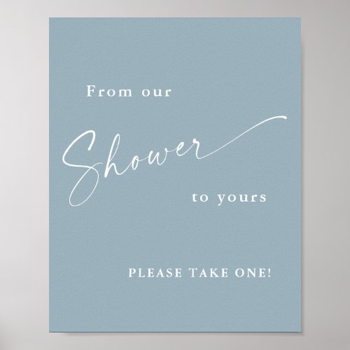 Modern Script Blue Baby Shower Poster