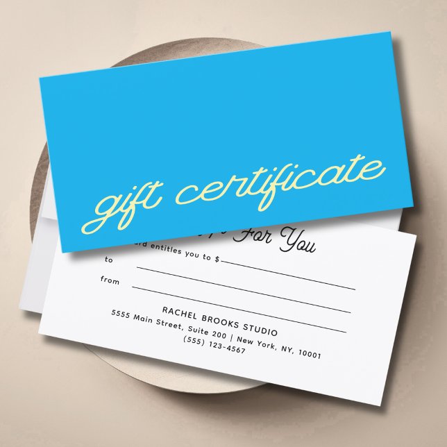 Modern Script Blue Gift Certificate (Modern Script Blue Gift Certificate)