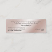 modern script blush pink heart thank you for order mini business card ...