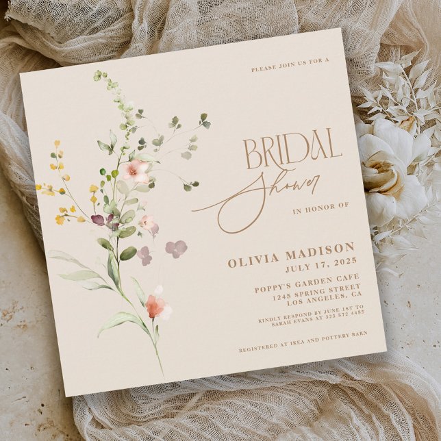 Modern Script Boho Flower Garden Invitation (Creator Uploaded)