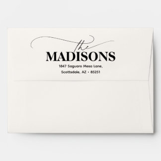 Modern Script Bold Name Wedding Envelope