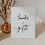 Modern Script Books and Gifts Baby Shower Sign<br><div class="desc">Show baby shower guests where to leave their books and gifts with this simple and elegant table sign,  featuring a modern script with heart flourish.</div>