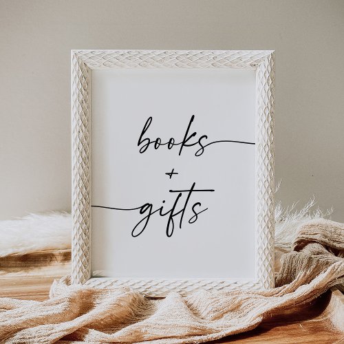Modern Script Books and Gifts Baby Shower Sign