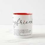 Modern Script Boyfriend Definition Love Heart Two-Tone Coffee Mug<br><div class="desc">Perfect for your boyfriend to create a unique anytime gift. A perfect way to show him how amazing he is every day. Designed by Thisisnotme©</div>