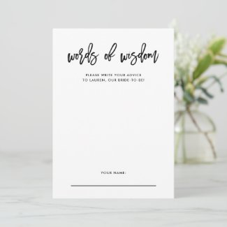Modern Script | Bridal Shower Advice Card