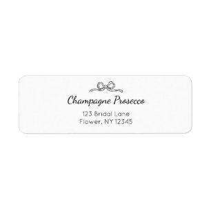 Modern Script Bridal Shower Bow Address Label