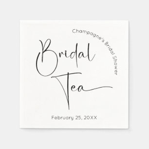 Modern Script Bridal Shower Bridal Tea Napkins