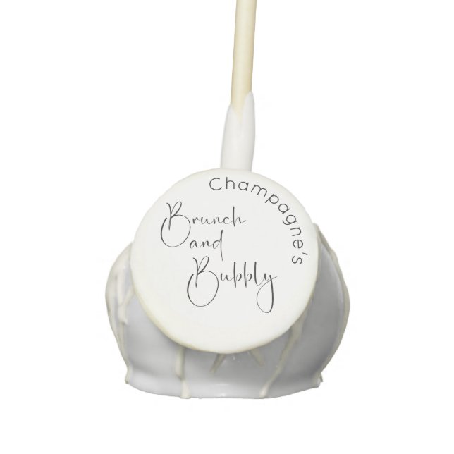 Modern Script Bridal Shower Brunch and Bubbly Cake Pops (Front)