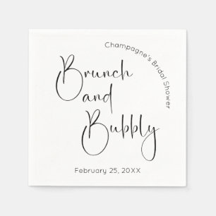 Modern Script Bridal Shower Brunch and Bubbly Napkins