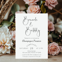 Modern Script Bridal Shower Brunch & Bubbly