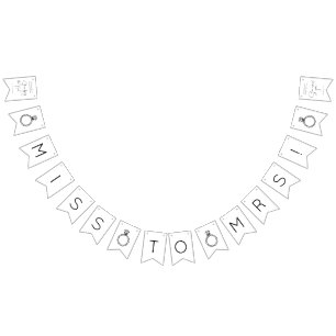 Modern Script Bridal Shower Bunting Flags