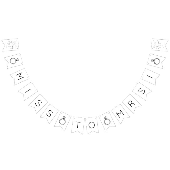 Modern Script Bridal Shower Bunting Flags (All)