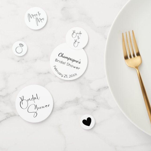Modern Script Bridal Shower Confetti (Group)