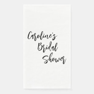 Modern Script Bridal Shower Custom White Paper Guest Towels