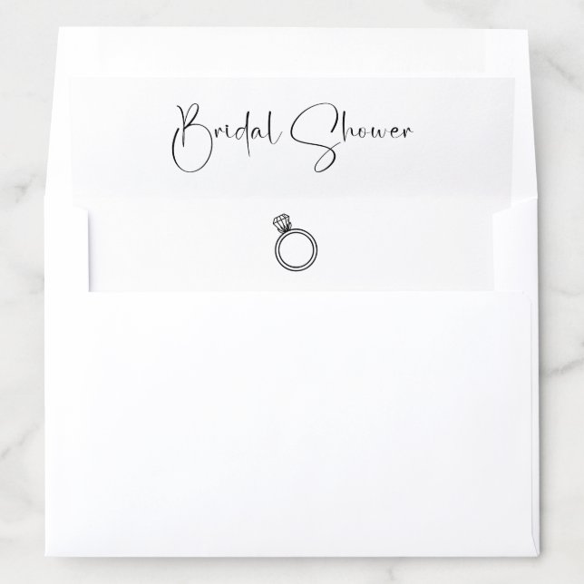 Modern Script Bridal Shower Envelope Envelope Liner (In Envelope)