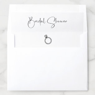 Modern Script Bridal Shower Envelope Liner