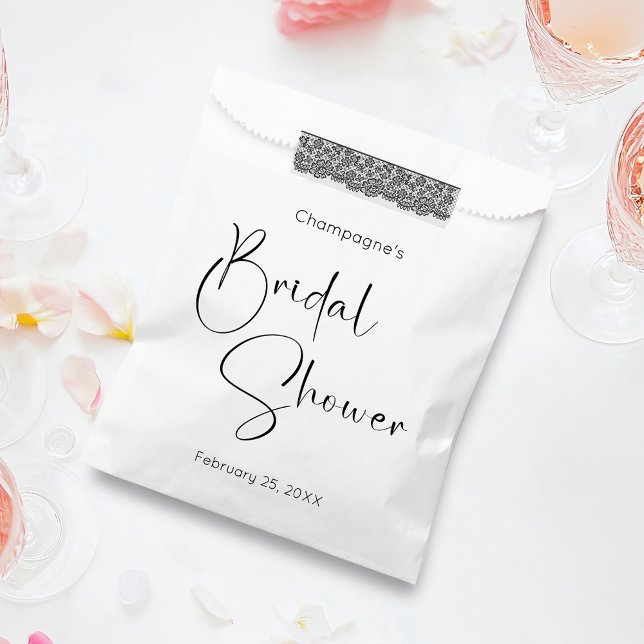 Modern Script Bridal Shower Favor Bag (Creator Uploaded)
