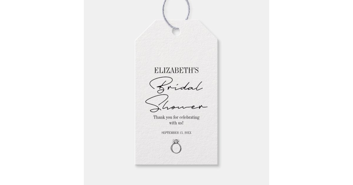 Modern Script Bridal Shower Gift Tags | Zazzle