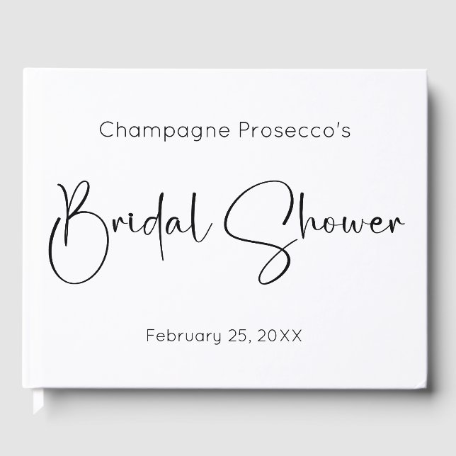 Modern Script Bridal Shower Guestbook (Front)