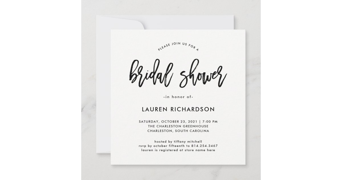 Modern Script | Bridal Shower Invitation | Zazzle