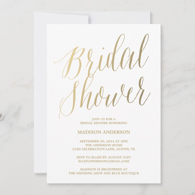 Modern Script | Bridal Shower Invitation (Front)