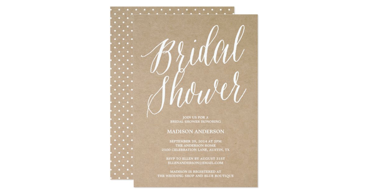 Modern Script | Bridal Shower Invitation | Zazzle