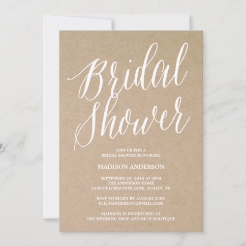 Modern Script | Bridal Shower Invitation 5" X 7" Invitation Card