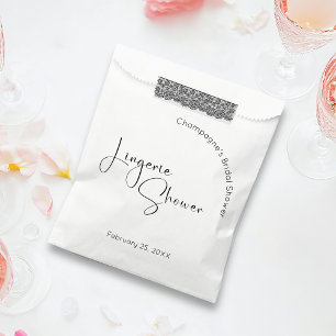 Modern Script Bridal Shower Lingerie Favor Bag