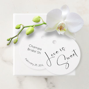 Modern Script Bridal Shower Love is Sweet Favor Tags