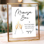 Modern Script Bridal Shower Mimosa Bar Sign<br><div class="desc">Elevate your bridal brunch with the Modern Script Bridal Shower Mimosa Bar Sign. This minimalist sign, featuring a black script, adds an elegant touch to your bridal brunch decor. Whether you're hosting a bridal shower or a bridal brunch, this sign is the perfect addition to your mimosa bar, setting the...</div>