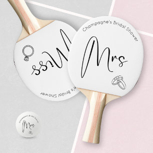Modern Script Bridal Shower Miss to Mrs Ping Pong Paddle