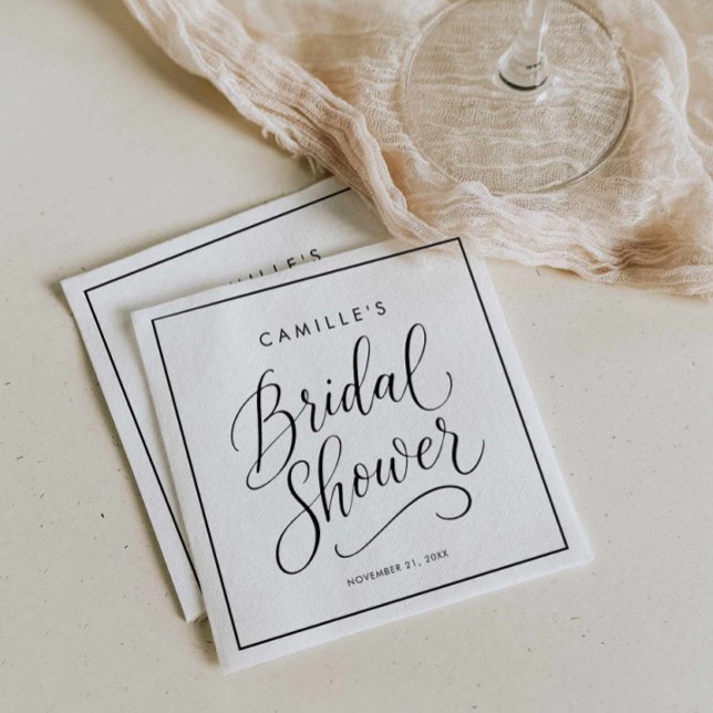 Modern Script Bridal Shower Napkins (Modern Script Bridal Shower Napkins)