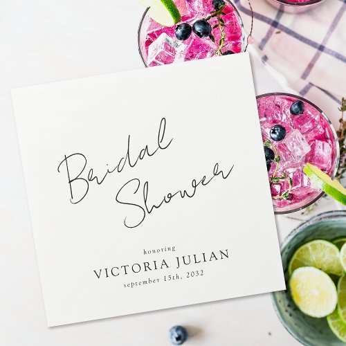 Modern Script Bridal Shower  Napkins