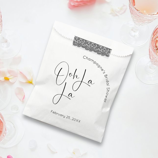 Modern Script Bridal Shower Ooh La La Favor Bag (Creator Uploaded)
