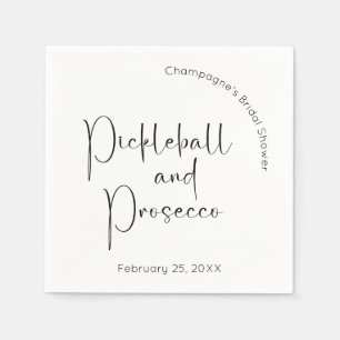 Modern Script Bridal Shower Pickleball & Prosecco Napkins