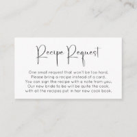 Modern Script Bridal Shower Recipe Request
