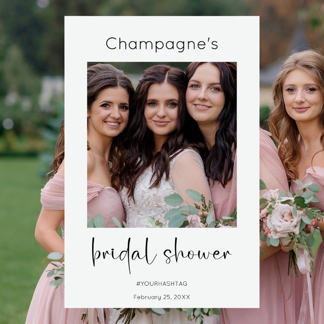 Modern Script Bridal Shower Selfie Photo Frame Foam Board (Creator Uploaded)