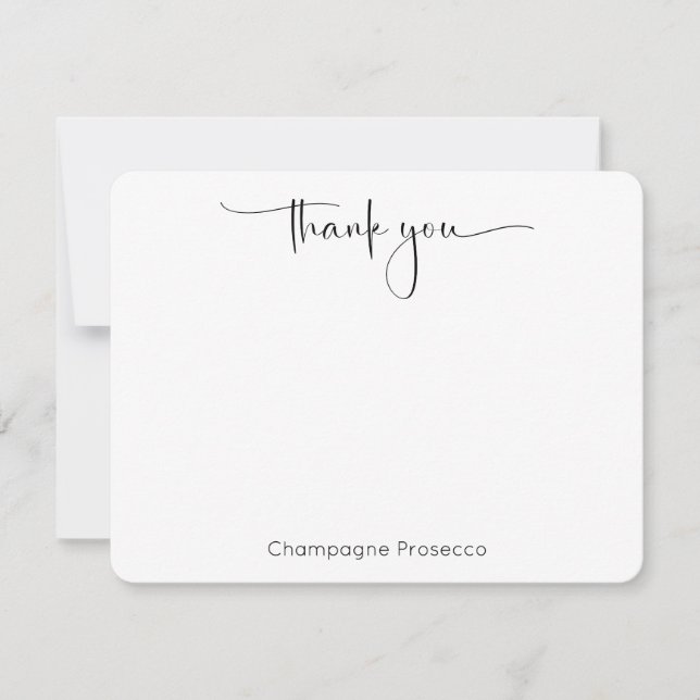 Modern Script Bridal Shower Thank You Card (Front)
