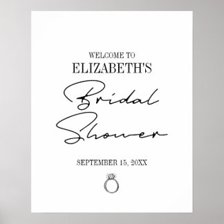 Modern Script Bridal Shower Welcome Poster