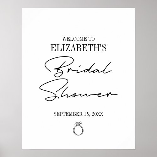 Modern Script Bridal Shower Welcome Poster