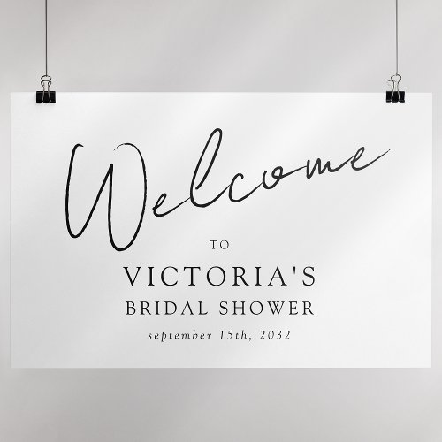 Modern Script Bridal Shower Welcome Sign