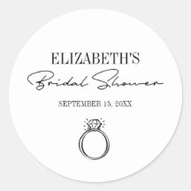 Modern Script Bridal Shower With Ring