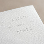 Modern Script Bride and Groom Monogram Wedding Embosser<br><div class="desc">This modern script bride and groom monogram wedding embosser is perfect for a minimalist wedding. The simple design features unique industrial lettering typography with modern boho style. Personalize with the names of the bride and groom.</div>
