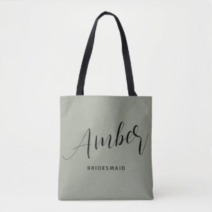 Modern Script Bridesmaid Name Large Tote Bag. Bag